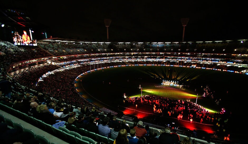 AFL 2015 Rd 09 - Richmond v Essendon Pre match entertainment before the 2015 AFL Round 09 Dreamtime at the G match between Richmond Tigers and the Essendon Bombers at the MCG, Melbourne on May 30, 2015. (Photo: Adam Trafford/AFL Media)
